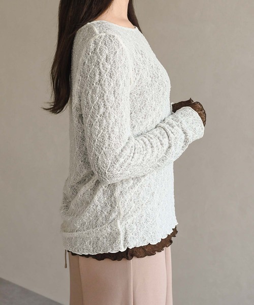 MISCH MASCH(ミッシュマッシュ)の「WEB限定 リバーシブル配色レーストップス(Tシャツ/カットソー・レディース・ブラウン系/ホワイト×ブラック・フリ-)」の9枚目の写真