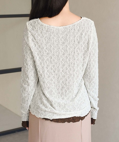 MISCH MASCH(ミッシュマッシュ)の「WEB限定 リバーシブル配色レーストップス(Tシャツ/カットソー・レディース・ブラウン系/ホワイト×ブラック・フリ-)」の10枚目の写真