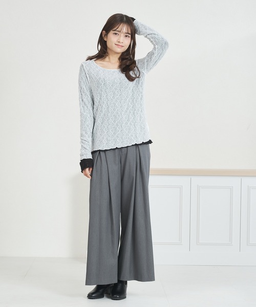 MISCH MASCH(ミッシュマッシュ)の「WEB限定 リバーシブル配色レーストップス(Tシャツ/カットソー・レディース・ブラウン系/ホワイト×ブラック・フリ-)」の18枚目の写真