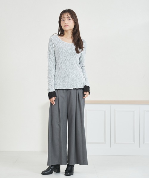 MISCH MASCH(ミッシュマッシュ)の「WEB限定 リバーシブル配色レーストップス(Tシャツ/カットソー・レディース・ブラウン系/ホワイト×ブラック・フリ-)」の19枚目の写真