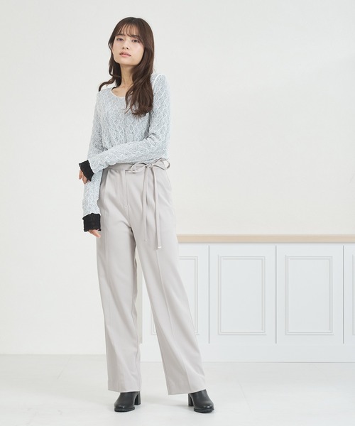 MISCH MASCH(ミッシュマッシュ)の「WEB限定 リバーシブル配色レーストップス(Tシャツ/カットソー・レディース・ブラウン系/ホワイト×ブラック・フリ-)」の22枚目の写真