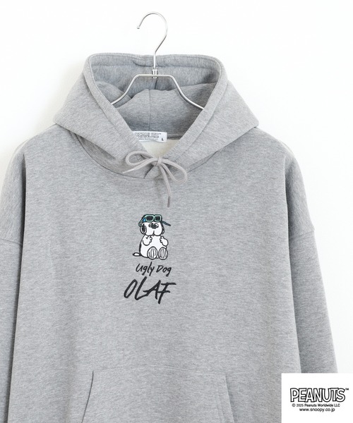 PEANUTS（ピーナッツ）の「PEANUTS 刺繍裏起毛プルパーカー（パーカー・レディース・ネイビー/マスタード/杢グレー/ブラック・S/M/L/LL/3L/4L）」の3枚目の写真