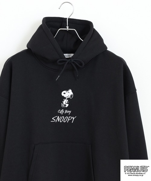 PEANUTS（ピーナッツ）の「PEANUTS 刺繍裏起毛プルパーカー（パーカー・レディース・ネイビー/マスタード/杢グレー/ブラック・S/M/L/LL/3L/4L）」の2枚目の写真