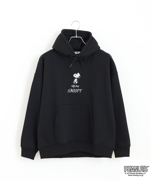 PEANUTS（ピーナッツ）の「PEANUTS 刺繍裏起毛プルパーカー（パーカー・レディース・ネイビー/マスタード/杢グレー/ブラック・S/M/L/LL/3L/4L）」の8枚目の写真