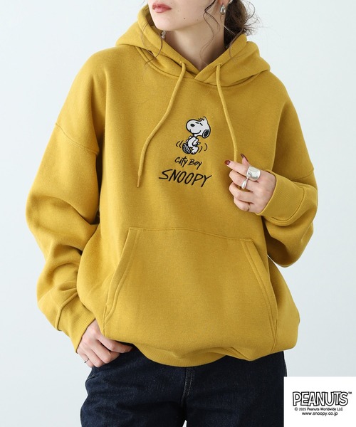 PEANUTS（ピーナッツ）の「PEANUTS 刺繍裏起毛プルパーカー（パーカー・レディース・ネイビー/マスタード/杢グレー/ブラック・S/M/L/LL/3L/4L）」の20枚目の写真