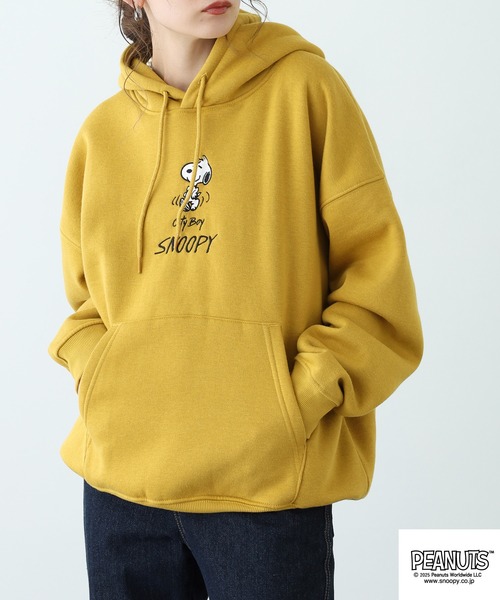 PEANUTS（ピーナッツ）の「PEANUTS 刺繍裏起毛プルパーカー（パーカー・レディース・ネイビー/マスタード/杢グレー/ブラック・S/M/L/LL/3L/4L）」の21枚目の写真