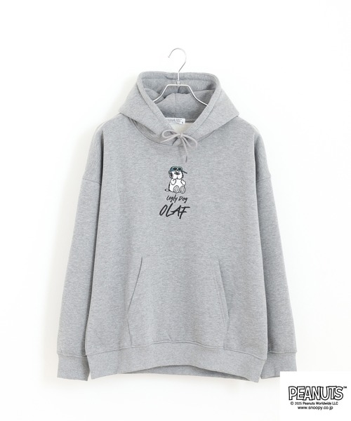 PEANUTS（ピーナッツ）の「PEANUTS 刺繍裏起毛プルパーカー（パーカー・レディース・ネイビー/マスタード/杢グレー/ブラック・S/M/L/LL/3L/4L）」の5枚目の写真