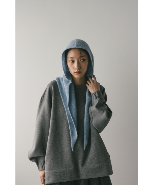 アンゴラミックスフーディースカーフ stylemixer グレー アンゴラミックスフーディースカーフ（マフラー）｜STYLEMIXER