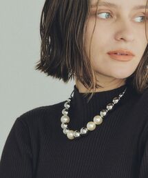 YECCA VECCA | パールMIXメタルチャンキーネックレス(ネックレス)