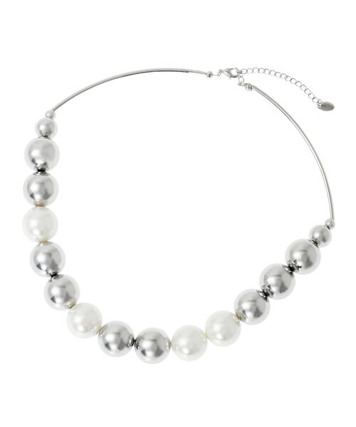 YECCA VECCA（イェッカヴェッカ）の「パールMIXメタルチャンキーネックレス（ネックレス・レディース・シルバー/アンティークシルバー・FREE）」の9枚目の写真