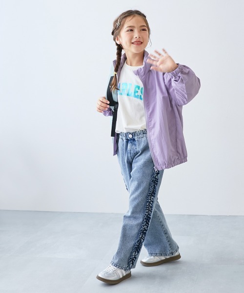 devirock（デビロック）の「【水はじく】撥水ナイロン フードが収納できる ウインドブレーカー（ナイロンジャケット・キッズ・ベージュ系その他/ブルー系その他/ブルー系/ブラック系その他2/ピンク系その他/ブルー系その他2/ブラック系その他/パープル系・100cm/110cm/120cm/130cm/140cm/150cm/160cm）」の20枚目の写真