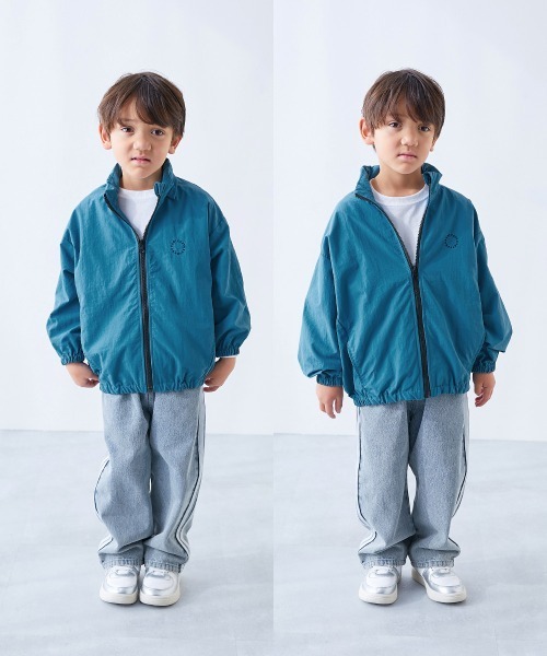 devirock（デビロック）の「【水はじく】撥水ナイロン フードが収納できる ウインドブレーカー（ナイロンジャケット・キッズ・ベージュ系その他/ブルー系その他/ブルー系/ブラック系その他2/ピンク系その他/ブルー系その他2/ブラック系その他/パープル系・100cm/110cm/120cm/130cm/140cm/150cm/160cm）」の22枚目の写真