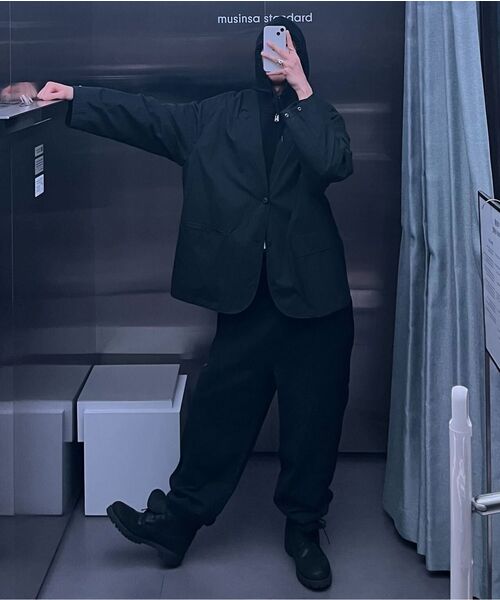 MUSINSA STANDARD（ムシンサスタンダード）の「ワイドスウェットパンツ[ブラック]（スウェットパンツ・メンズ・その他・LARGE/X-LARGE/XX-LARGE/SMALL/MEDIUM）」の8枚目の写真