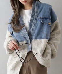 SpRay | デニム切替ニットカーディガン(カーディガン/ボレロ)