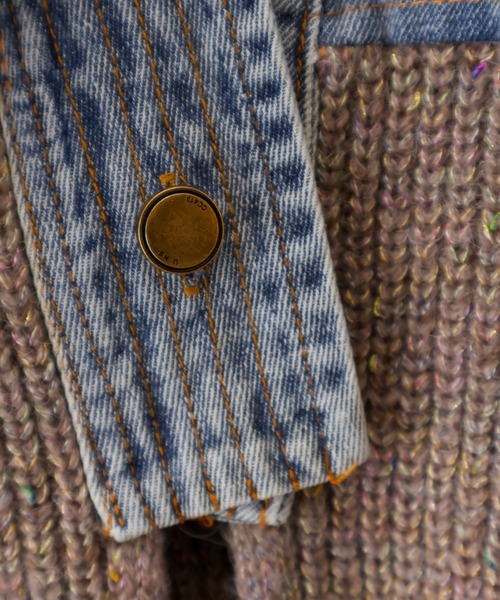 SpRay（スプレイ）の「デニム切替ニットカーディガン（カーディガン/ボレロ・レディース・モカ/オフホワイト/チャコールグレー・FREE）」の13枚目の写真