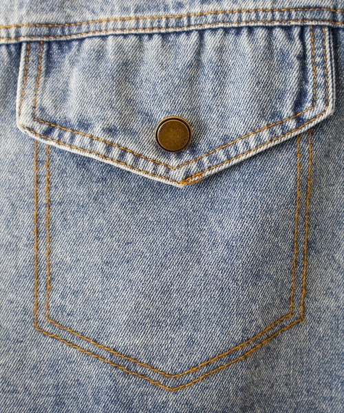 SpRay（スプレイ）の「デニム切替ニットカーディガン（カーディガン/ボレロ・レディース・モカ/オフホワイト/チャコールグレー・FREE）」の9枚目の写真