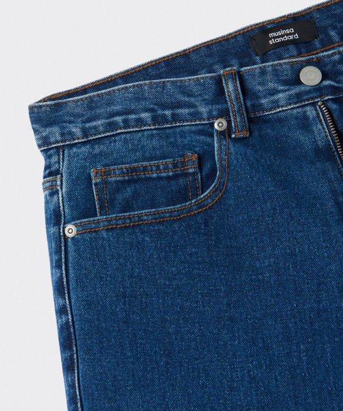 MUSINSA STANDARD(ムシンサスタンダード)の「ストレートデニムパンツ【ミディアムインディゴ】(デニムパンツ・メンズ・その他・40/38/33/26/27/28/29/42/36/34/32/30/31)」の6枚目の写真
