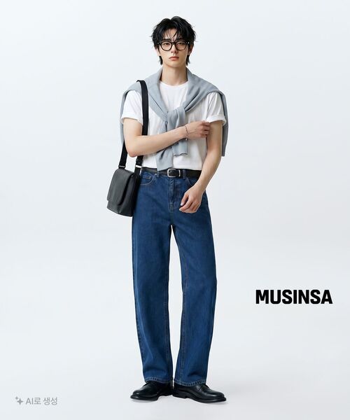 MUSINSA STANDARD(ムシンサスタンダード)の「ストレートデニムパンツ【ミディアムインディゴ】(デニムパンツ・メンズ・その他・40/38/33/26/27/28/29/42/36/34/32/30/31)」の8枚目の写真