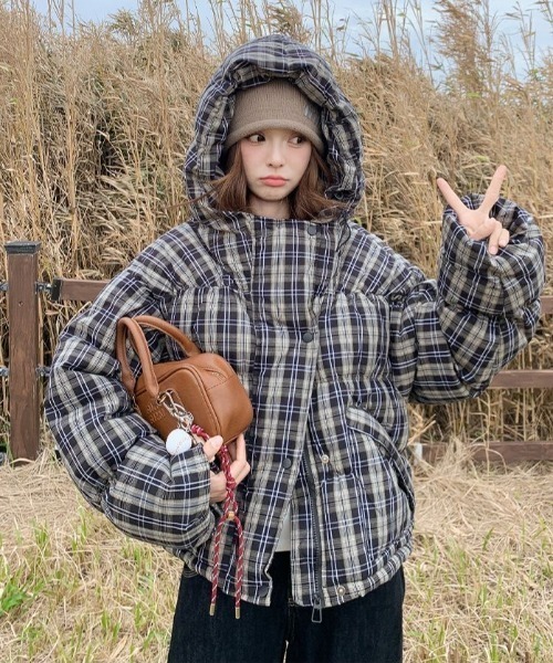 セール】チェック柄ダウンジャケット（ダウンジャケット/コート
