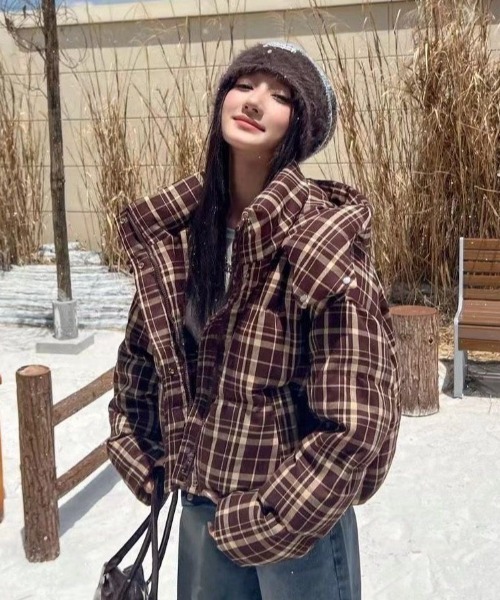 セール】チェック柄ダウンジャケット（ダウンジャケット/コート