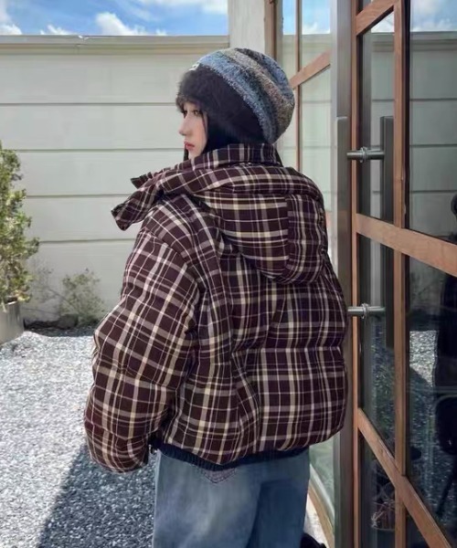 セール】チェック柄ダウンジャケット（ダウンジャケット/コート