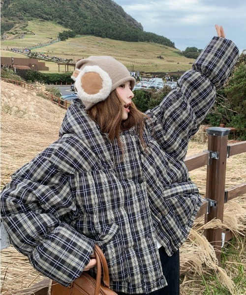 セール】チェック柄ダウンジャケット（ダウンジャケット/コート