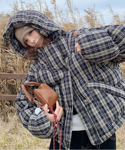 セール】チェック柄ダウンジャケット（ダウンジャケット/コート