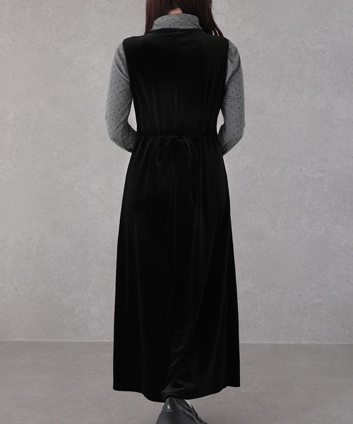 Lace Ladies(レースレディース)の「【2点セット】ドット トップス × Vネック マキシ ワンピース(ワンピース・レディース・グレー・L)」の9枚目の写真