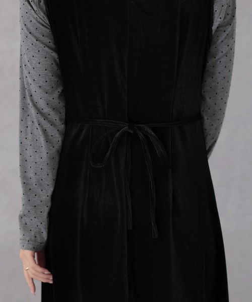 Lace Ladies(レースレディース)の「【2点セット】ドット トップス × Vネック マキシ ワンピース(ワンピース・レディース・グレー・L)」の13枚目の写真