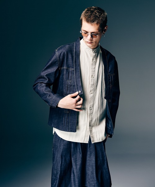 glamb（グラム）の「Stand Collar Shirt / スタンドカラーシャツ（シャツ/ブラウス・メンズ・ネイビー/マスタード/ホワイト・S/M/L）」の8枚目の写真