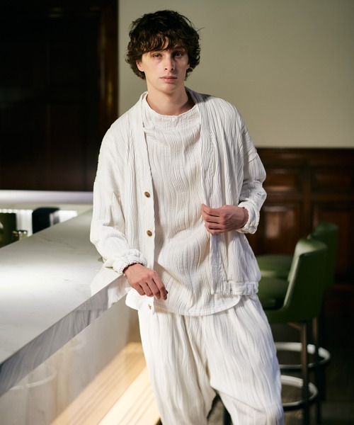 glamb（グラム）の「Stand Collar Shirt / スタンドカラーシャツ（シャツ/ブラウス・メンズ・ネイビー/マスタード/ホワイト・S/M/L）」の18枚目の写真