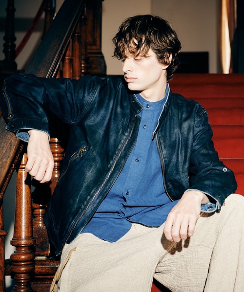 glamb（グラム）の「Stand Collar Shirt / スタンドカラーシャツ（シャツ/ブラウス・メンズ・ネイビー/マスタード/ホワイト・S/M/L）」の20枚目の写真