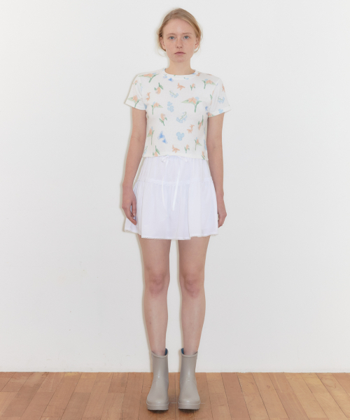 SINOON(シヌーン)の「Multi Flower T-Shirts (Cream)(Tシャツ/カットソー・レディース・アイボリー・FREE)」の2枚目の写真