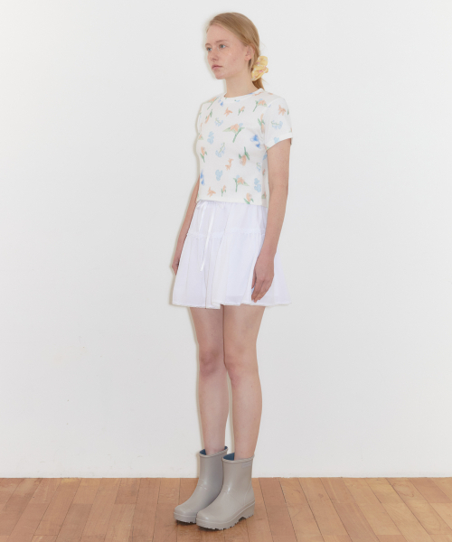 SINOON(シヌーン)の「Multi Flower T-Shirts (Cream)(Tシャツ/カットソー・レディース・アイボリー・FREE)」の3枚目の写真