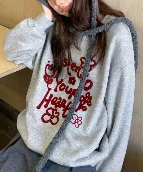 Vipoa(ヴィポア)の「logo&flower retro sweat(スウェット・レディース・グレー・FREE)」の22枚目の写真