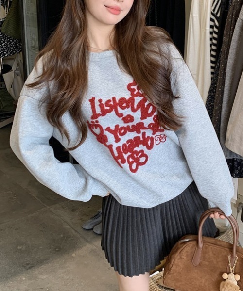 Vipoa(ヴィポア)の「logo&flower retro sweat(スウェット・レディース・グレー・FREE)」の14枚目の写真
