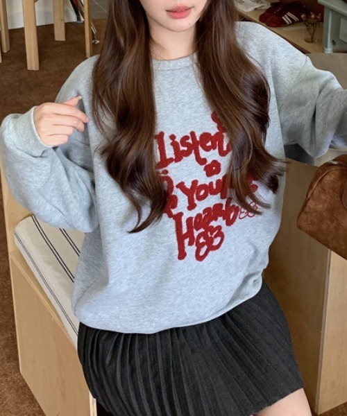 Vipoa(ヴィポア)の「logo&flower retro sweat(スウェット・レディース・グレー・FREE)」の6枚目の写真