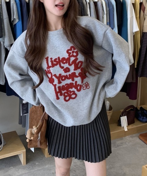 Vipoa(ヴィポア)の「logo&flower retro sweat(スウェット・レディース・グレー・FREE)」の13枚目の写真