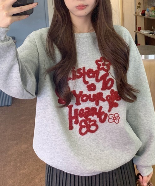 Vipoa(ヴィポア)の「logo&flower retro sweat(スウェット・レディース・グレー・FREE)」の12枚目の写真