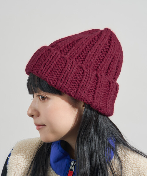 FREAK'S STORE（フリークスストア）の「太編み ニットキャップ（ニットキャップ/ビーニー・レディース・チャコールグレー/オフホワイト/レッド・ONE SIZE）」の14枚目の写真