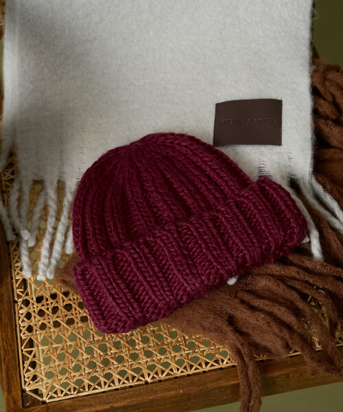 FREAK'S STORE（フリークスストア）の「太編み ニットキャップ（ニットキャップ/ビーニー・レディース・チャコールグレー/オフホワイト/レッド・ONE SIZE）」の18枚目の写真