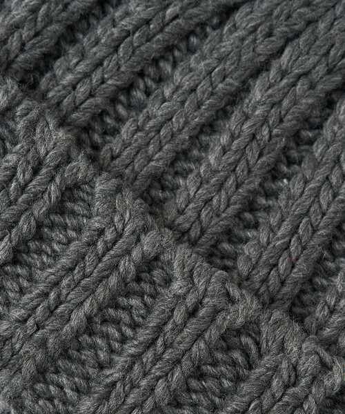 FREAK'S STORE（フリークスストア）の「太編み ニットキャップ（ニットキャップ/ビーニー・レディース・チャコールグレー/オフホワイト/レッド・ONE SIZE）」の21枚目の写真