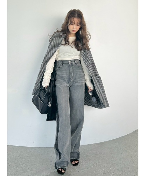 FRAY I.D(フレイアイディー)の「【USAGI ONLINE・ZOZO限定】ドレープオフショルニットトップス/ウォッシャブル・抗ピリング(ニット/セーター・レディース・グレー/アイボリー/ライトブルー/レッド・F)」の20枚目の写真