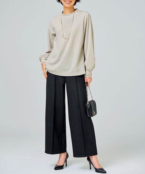 BELLUNA PLUS(ベルーナ)の「圧縮ニット素材ワイドパンツ(その他パンツ・レディース・ブラック/チャコール/ベージュ・X-LARGE/LARGE/MEDIUM/SMALL)」の15枚目の写真