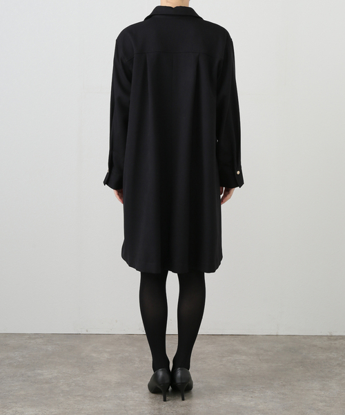 La TOTALITE(ラトータリテ)の「【洗える】スキッパーチュニックワンピース(ワンピース・レディース・ブラック/アイボリー・FREE)」の21枚目の写真