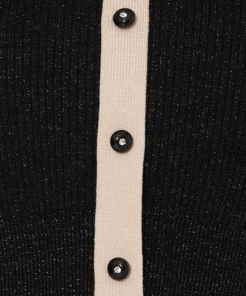 ラメ入り配色ドッキングワンピース（ワンピース）｜AND COUTURE