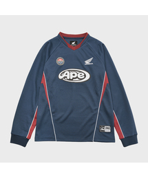 Motorcycle Artwork Color Block Long Sleeve Navy