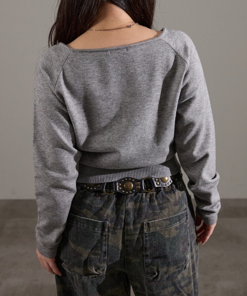 apres jour mignon(アプレジュールミニョン)の「ヘンリーネック裾スリットニット(ニット/セーター・レディース・ブラウン系その他/ブラック/杢グレー・フリー/LARGE)」の17枚目の写真