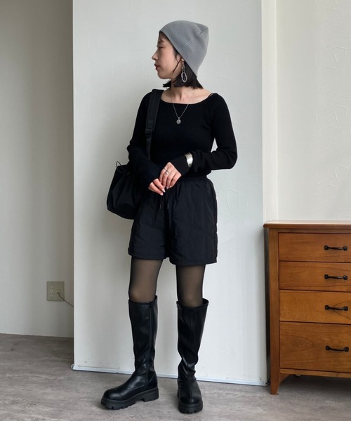 zena（ジェナ）の「デコルテリブニット（ニット/セーター・レディース・ブラック/グレー・M）」の16枚目の写真