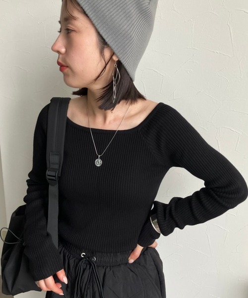 zena（ジェナ）の「デコルテリブニット（ニット/セーター・レディース・ブラック/グレー・M）」の20枚目の写真